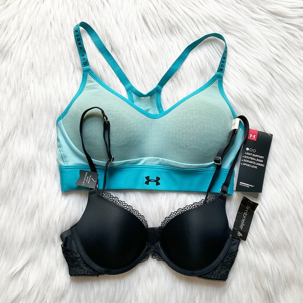 Under Armour & Ambrielle Bras, XS & 32A